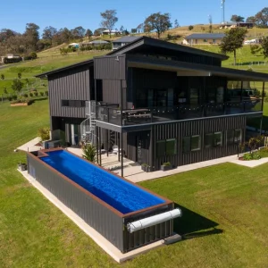 Piscina Contenedor 40 Pies — Elevada, Diseño Moderno, Lista para Instalar