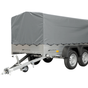 Garden Trailer 264/2 KIPP con Stützrad, 80 cm y griser Plane-Hochplane-Nuevo